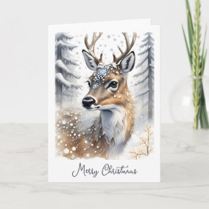 Atemberaubendes Hirsch im Schnee Weihnachten