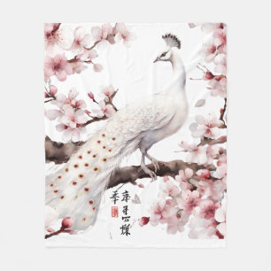 Atemberaubendes japanisches Wasserfarbenpeeck Fleecedecke