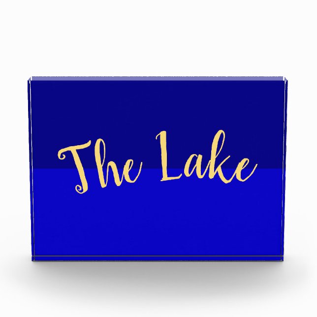 Atemberaubendes, lebendiges Royal Blue "The Lake" Fotoblock (Vorderseite)
