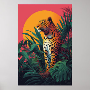 Atemberaubendes Leopard Vector Illustrationspaket Poster