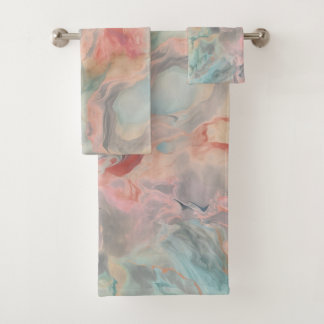 ATEMBERAUBENDES MARBLE GRAU BADEZIMMER TOWEL SET