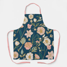 Atemberaubendes Muster für die blaurosa Blume Schürze