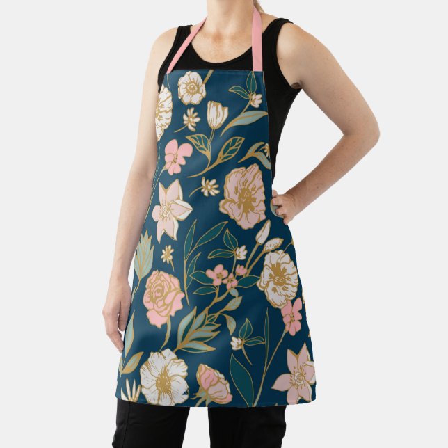 Atemberaubendes Muster für die blaurosa Blume Schürze (InSitu)