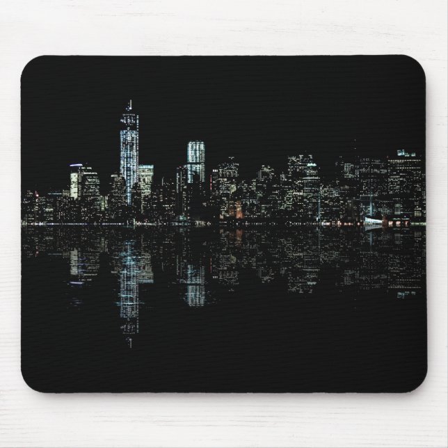 Atemberaubendes NachtFoto von New YorkSkyline Mousepad (Vorne)