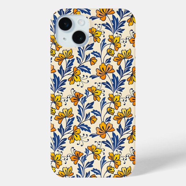 Atemberaubendes nahtloses Muster aus Blumen und Bl Case-Mate iPhone Hülle (Rückseite)