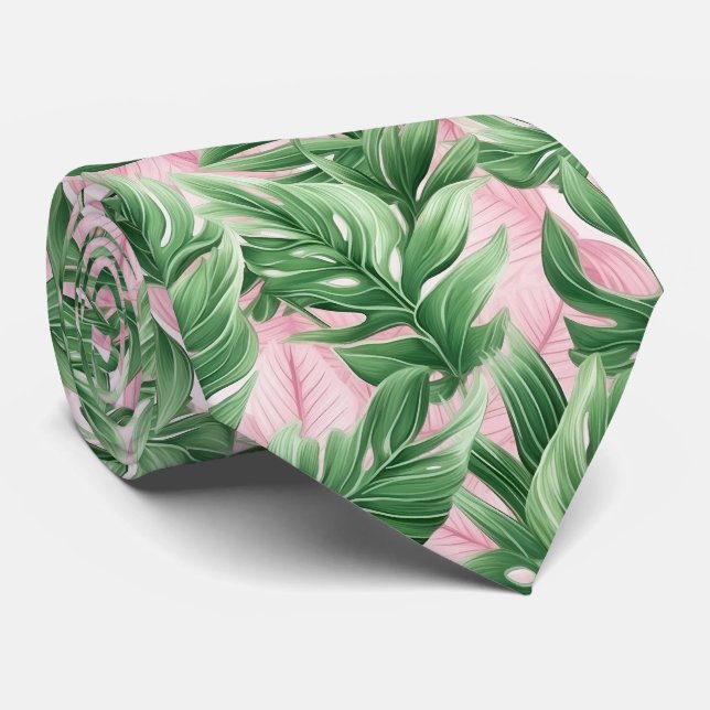 Atemberaubendes Neck-Tie-Muster mit exotischen Blä Krawatte (Gerollt)