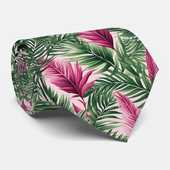 Atemberaubendes Neck-Tie-Muster mit exotischen Blä Krawatte (Gerollt)