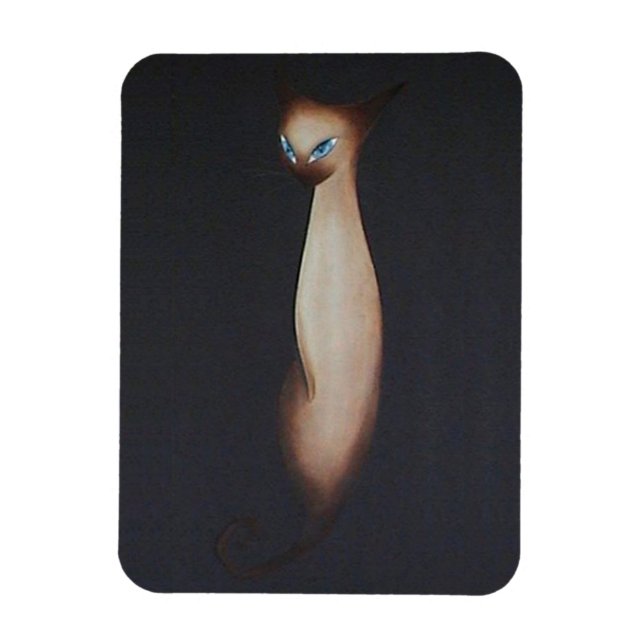 Atemberaubendes Ölgemälde Siamkatze Magnet (Vertikal)