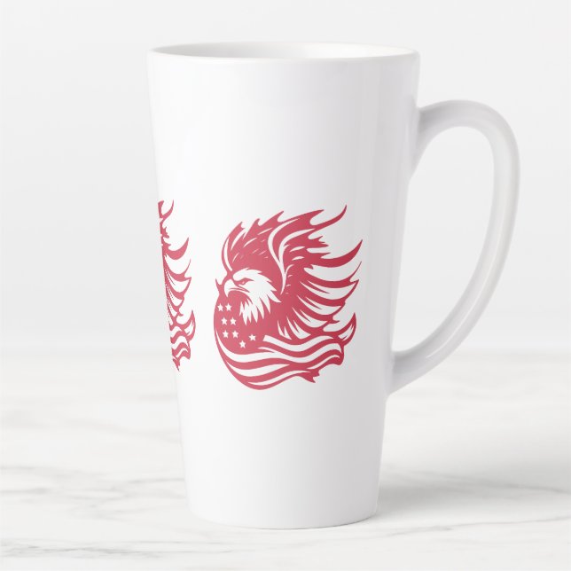 Atemberaubendes Patriotic Eagle Digital Artwork Milchtasse (Rechts)