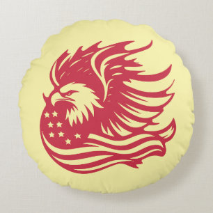 Atemberaubendes Patriotic Eagle Digital Artwork Rundes Kissen