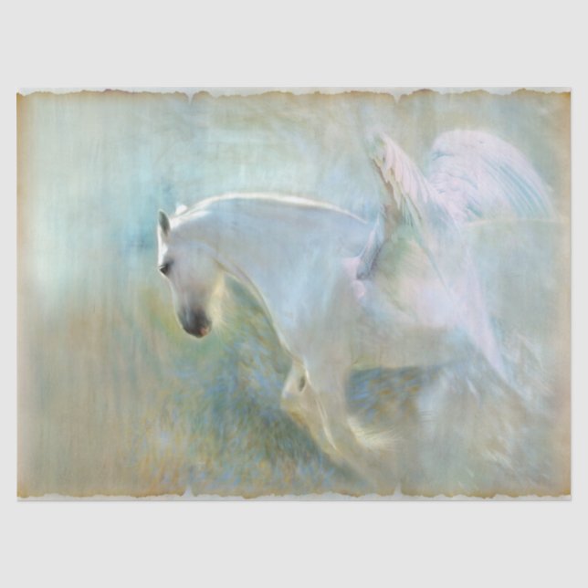 Atemberaubendes Pegasus-Pferdededekoupage Seidenpapier (Vorderseite)