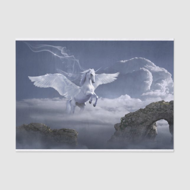 Atemberaubendes Pegasus-Pferdededekoupage Seidenpapier (Vorderseite)