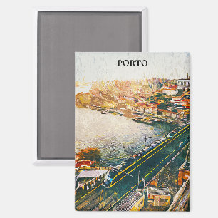 Atemberaubendes Porto Portugal Ölgemälde Magnet