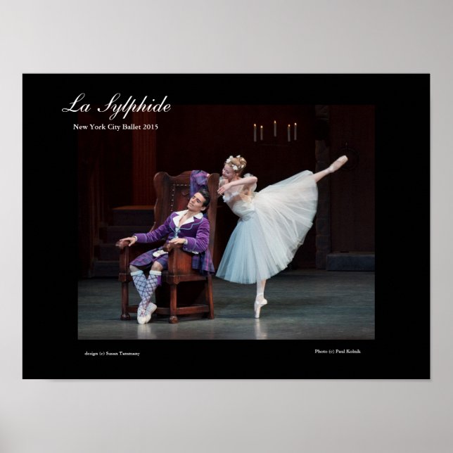 atemberaubendes Poster für LA SYLPHIDE Ballett (Vorne)