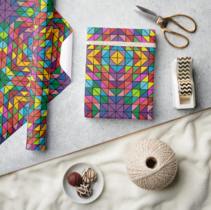 Atemberaubendes Quilt Design Happy Birthday Gesche Geschenkpapier