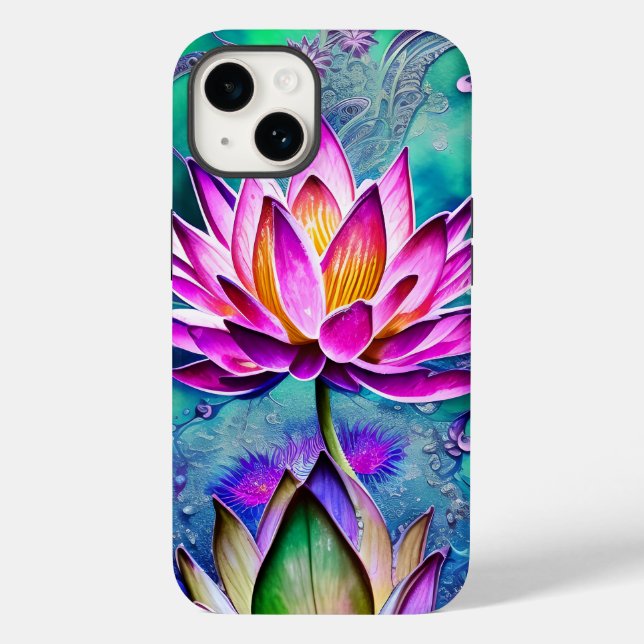 Atemberaubendes rosa Lotus Blume Portrait Case-Mate iPhone Hülle (Rückseite)