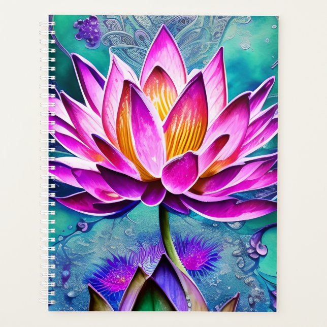 Atemberaubendes rosa Lotus Blume Portrait Planer (Vorderseite)