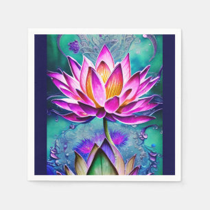 Atemberaubendes rosa Lotus Blume Portrait Serviette