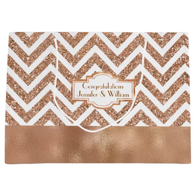 Atemberaubendes Rosen-Goldkundenspezifische Große Geschenktüte (Vorderseite)