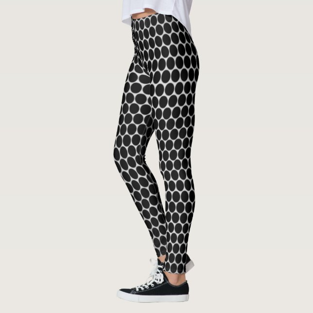 Atemberaubendes Schwarz-Stahl-Gitter Leggings (Links)