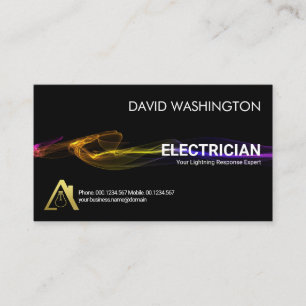 Atemberaubendes schwarzes Blitzlicht Visitenkarte