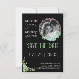 Atemberaubendes schwarzes Eukalyptus-Fab-Save the  Save The Date