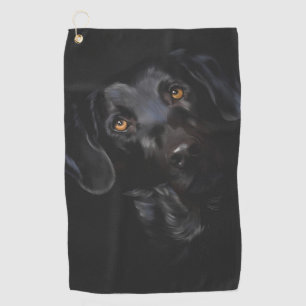 Atemberaubendes schwarzes Labrador-Digitalbild Golfhandtuch