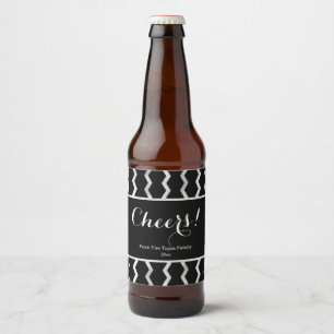 Atemberaubendes Silber, moderner Zickzack Bierflaschenetikett