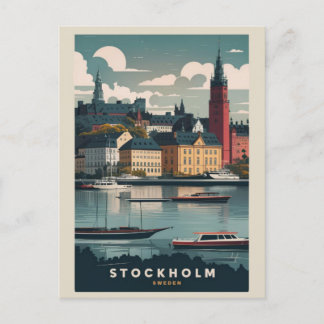 Atemberaubendes Stockholm Skyline Postkarte