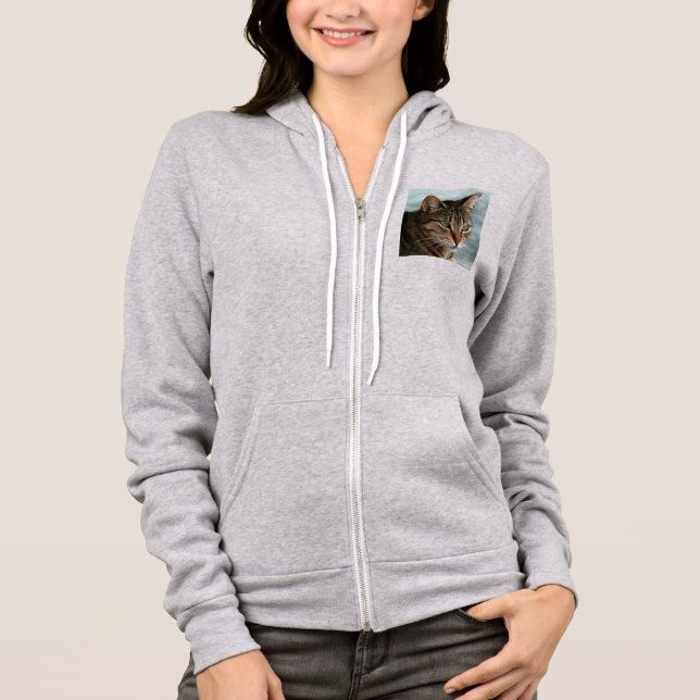 Atemberaubendes Tabby Cat Close Up Kunstportrait Hoodie (Vorderseite)