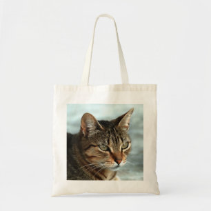 Atemberaubendes Tabby Cat Close Up Kunstportrait Tragetasche
