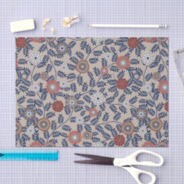 Atemberaubendes Teal- und Magenta-Blattmuster  Seidenpapier