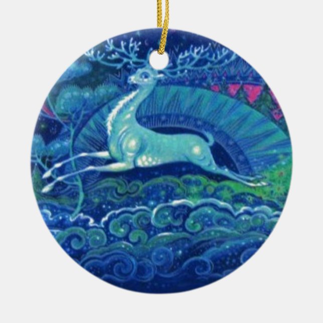 Atemberaubendes Vintages russisches blaues Keramik Ornament (Vorne)