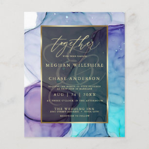Atemberaubendes Violet Aqua Liquid Abstrakt Tinte