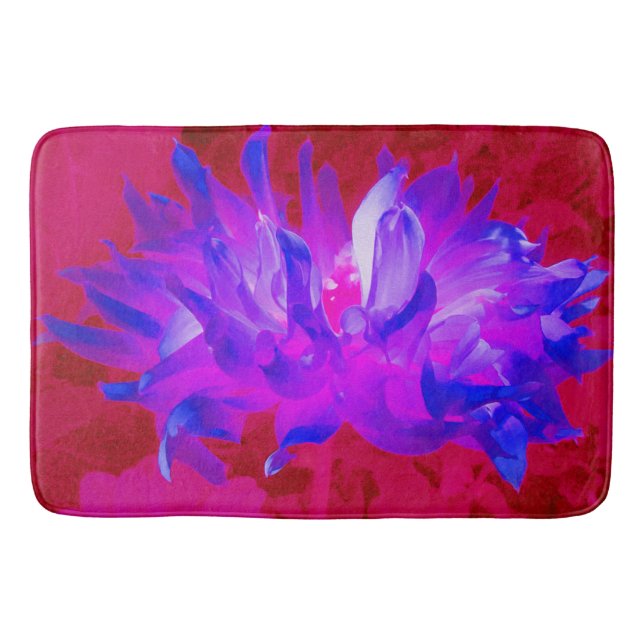 Atemberaubendes Violet Blau und Hot Pink Kaktus Da Badematte (Vorderseite)