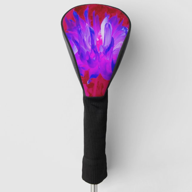 Atemberaubendes Violet Blau und Hot Pink Kaktus Da Golf Headcover (Vorderseite)