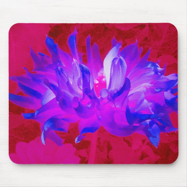 Atemberaubendes Violet Blau und Hot Pink Kaktus Da Mousepad (Vorne)