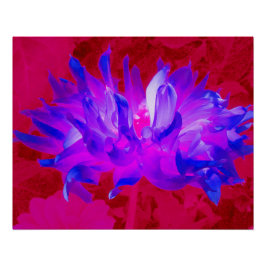 Atemberaubendes Violet Blau und Hot Pink Kaktus Da Poster