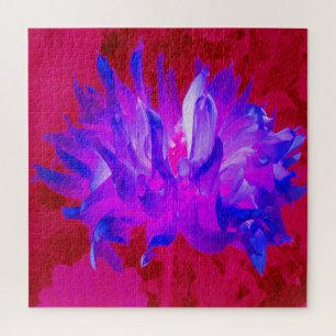 Atemberaubendes Violet Blau und Hot Pink Kaktus Da Puzzle