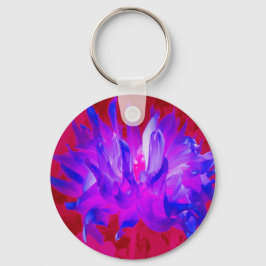 Atemberaubendes Violet Blau und Hot Pink Kaktus Da Schlüsselanhänger