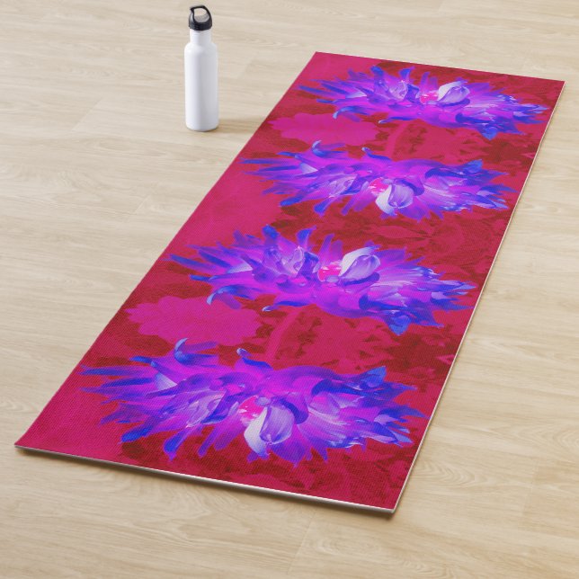 Atemberaubendes Violet Blau und Hot Pink Kaktus Da Yogamatte (Beispiel)