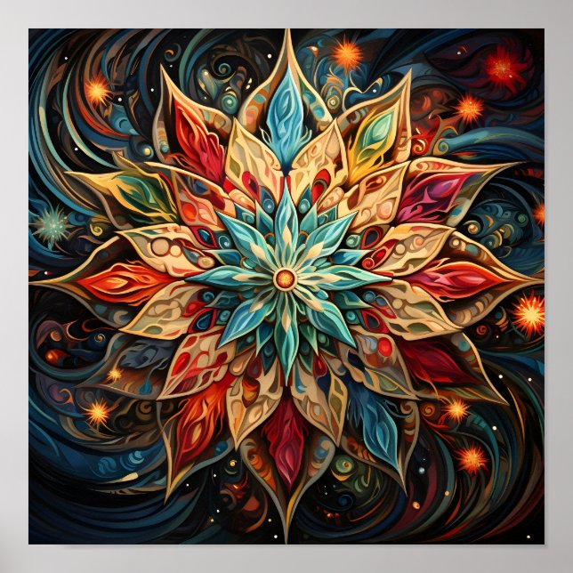 atemberaubendes Weihnachtskaleidescope-Poster Poster (Vorne)