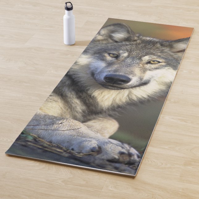 Atemberaubendes Wolfsportrait Yogamatte (Beispiel)