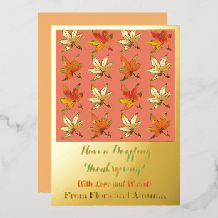 Atemberbender Herbst - Whimsical Thanksgiving Folien Feiertagskarte