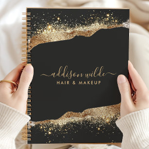 Atemberkrafte Schwarz- und Gold-Glitter-Schrift Ge Planer