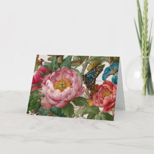 Atembermboles florales Design Schmetterling und Pf Dankeskarte