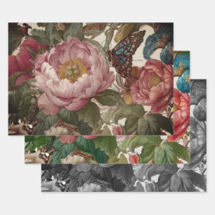 Atembermboles, kühnes florales Design Schmetterlin Geschenkpapier Set