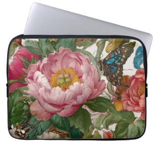 Atembermboles, kühnes florales Design Schmetterlin Laptopschutzhülle