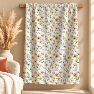 Atembermende Boho-Terrakotta-Sage-Blumen-Decke Sherpadecke