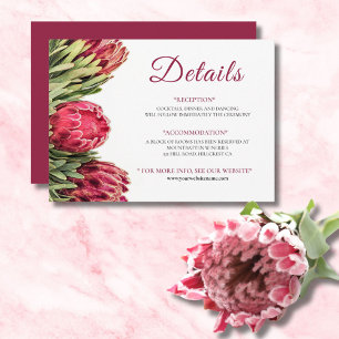 Atembermende Florale Rosa Protea Hochzeit-Karte